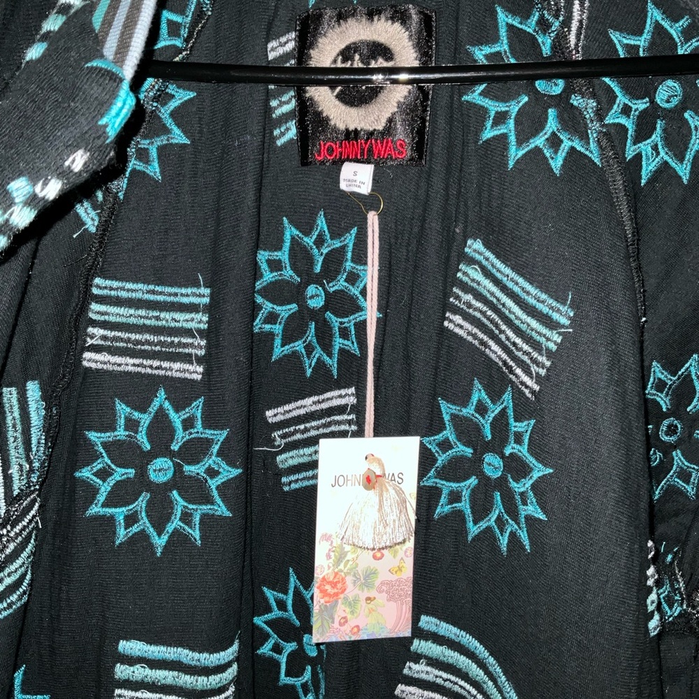 NWT Johnny Was Biya Chelsea Midi Bomber Jacket Black - Picture 7 of 8